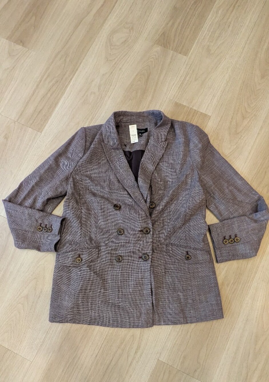 Talbots Double Breasted Glen Plaid Blazer Nwt Size 8